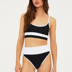 Eva Colorblock Rib Bikini Top - Beach Riot